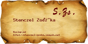 Stenczel Zsóka névjegykártya